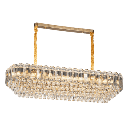 نجف كريستال مستطيل كلاسيك ذهبي فاتح م/6829 ماركة بفكو