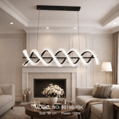 نجف ليد خطي متموج مودرن أسود م/10198-1BK ماركة بفكو