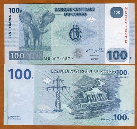 كونغو فئة 100 فرنك أنسر
