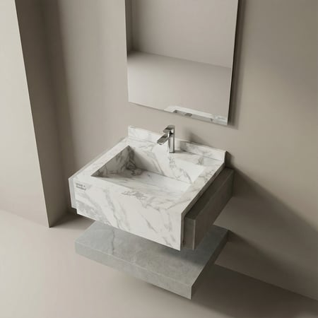 "مغسلة بورسلان حوض مضيء شلال   OS186 مقاس 60 سم "