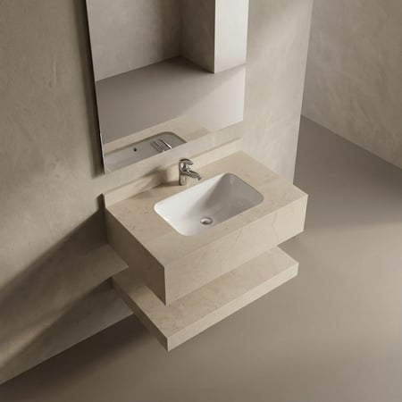 "مغسلة بورسلان حوض ليزر OS196 مقاس 60 سم بيج فاتح"