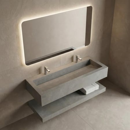 مغسلة بورسلان حوض شلال OS184 مقاس 120 سم ترافرتينو مرخم رمادي مطفي BF816046