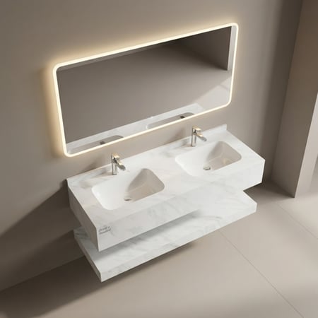 مغسلة بورسلان حوضين سيراميك ليزر OS176