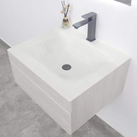 مغسلة بورسلان 60سم  hot bending درج سحاب OS174 حوض ترافرتينو رمادي فاتح