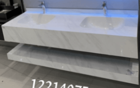 "مغسلة بورسلان حوض ليزر مقاس 150 سم ابيض رخامي لامع OS176   "