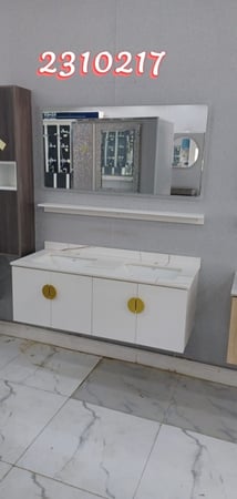 مغسلة خشب أبيض مقاس 120سم