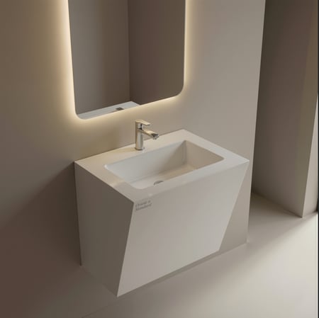 مغسلة تعليق بورسلان OS185 حوض ليزر المقاس 50 سم اللون ابيض سادة مطفي PM816000