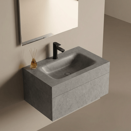 مغسلة بورسلان hot bending درج سحاب OS177 حوض رمادي غامق 60سم