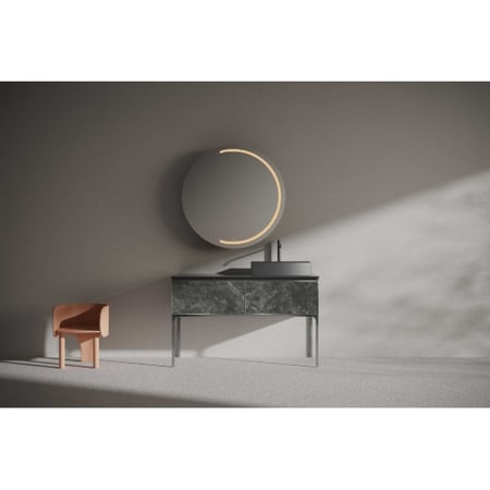 مغسلة دولاب خشب رمادي مرخم 120 سم