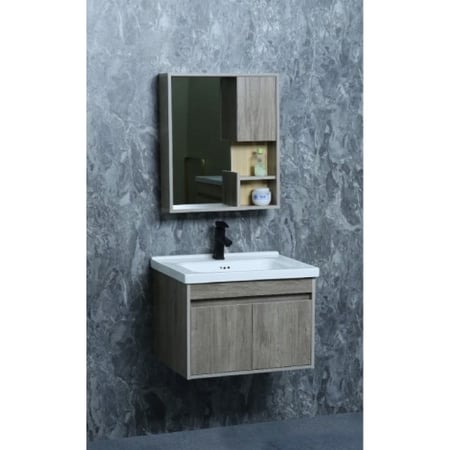 مغسلة خشب خشبي رمادي