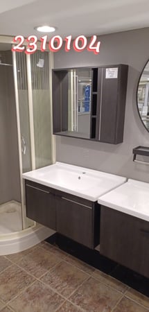 مغسلة خشب رمادي غامق