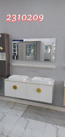 مغسلة خشب أبيض مقاس 120سم