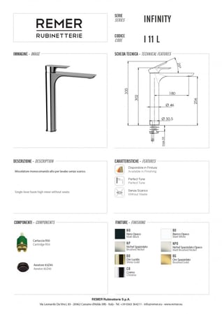 خلاط مغسله REMER عالى انفنتى