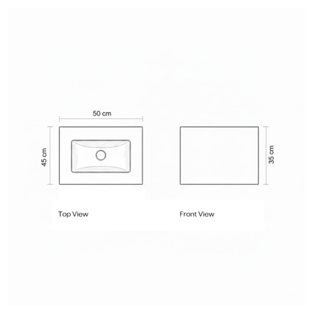 مغسلة بورسلان  تعليق OS250078 حوض كريمي مارفل 50*45*35 سم