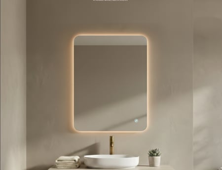 مراية ليد ONE097 اضاءة خلفية 3 لون اتجاهين 60*100سم مستطيل