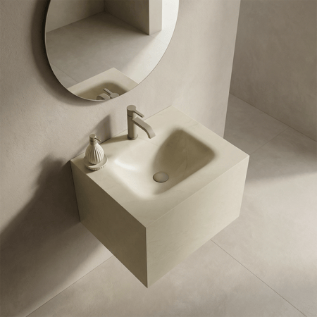 مغسلة بورسلان  تعليق OS250078 حوض كريمي مارفل 50*45*35 سم