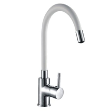 خلاط مجلى حوض كروم رقبة ابيض متحرك