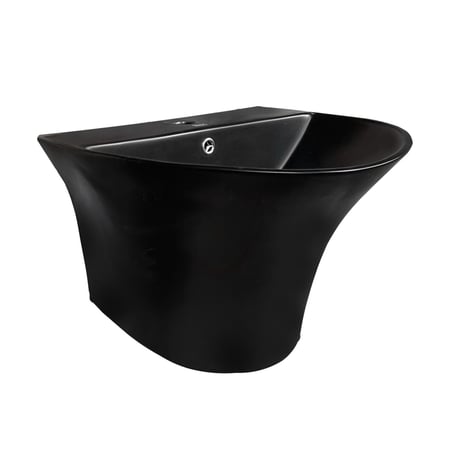 مغسلة سيراميك تعليق OS2120339 صيني أسود مطفي دائري 57*47*40 سم