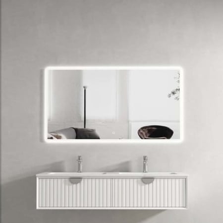 مغسلة دولاب خشب حوضين أبيض 120 سم