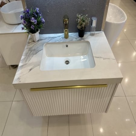 مغسلة دولاب خشب أبيض 80 سم