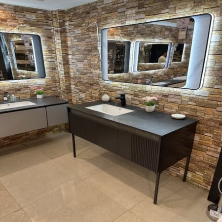 مغسلة دولاب خشب أسود 120 سم