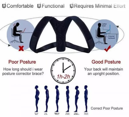 مشد تصحيح وضعية الظهر وتقوس العمود الفقري
