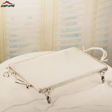 تبسي مستطيل رنيم فضي