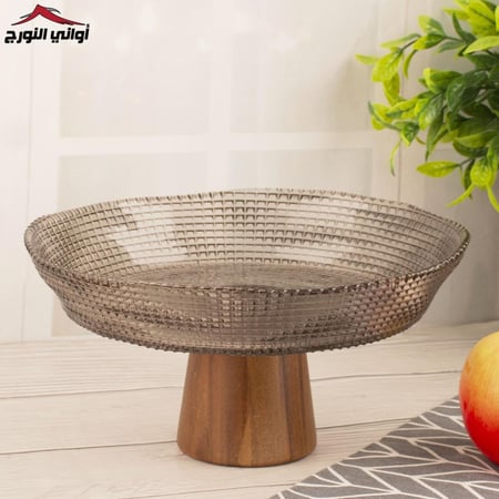 صحن فواكه بقاعدة خشب