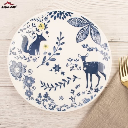 طقم سفرة 18 قطعة رسم سنجاب مع غزال