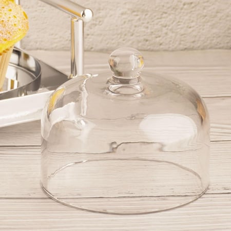 صينية تقديم كب كيك رباعي فضي