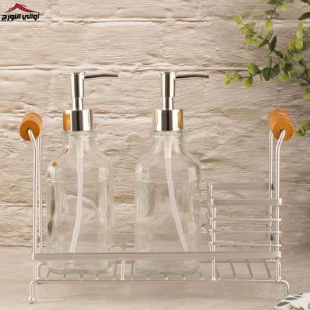ستاند وحامل علبة صابون ثنائي فضي
