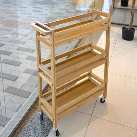 رفوف تنظيم مستطيل خشب فاتح