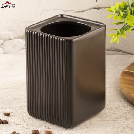 علبة سيراميك مودرن بغطاء خشب