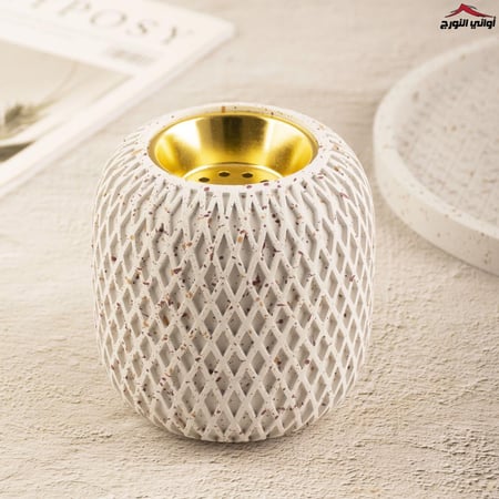 طقم مبخرة أبيض ماربل