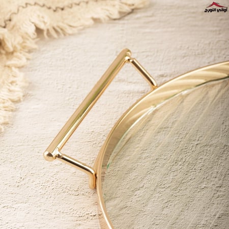 صينية تقديم زجاج دائري مخطط