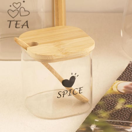 طقم منظم علب بهارات بامبو