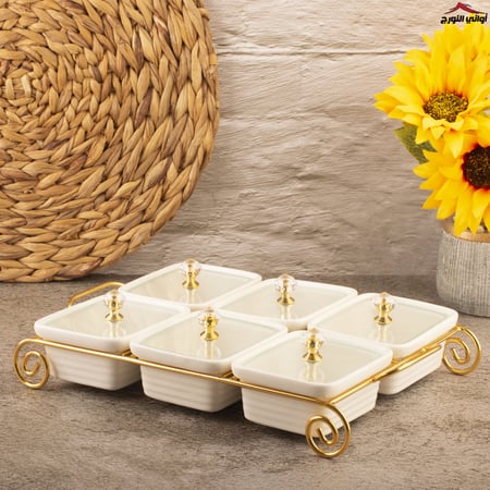 طقم مكسرات سداسي بغطاء بستاند عربة