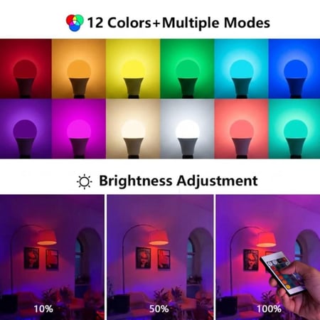 لمبة ديكور كروية RGB (5 واط) - 12 لوناً مع ريموت