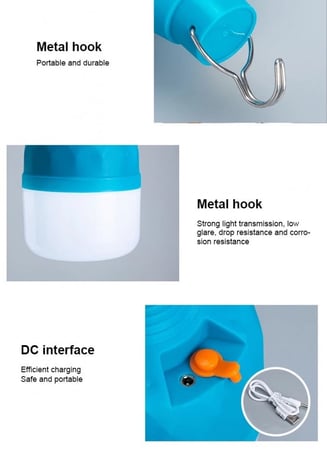 مصباح شمسي القوة 100واط  قابل لاعادة الشحن USB/حبتين 100ريال