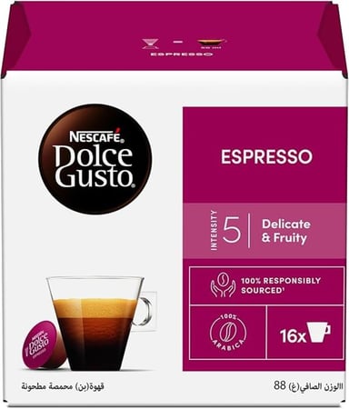 كبسولات قهوة دولشي غوستو اسبريسو من نسكافيه 16 كبسولة