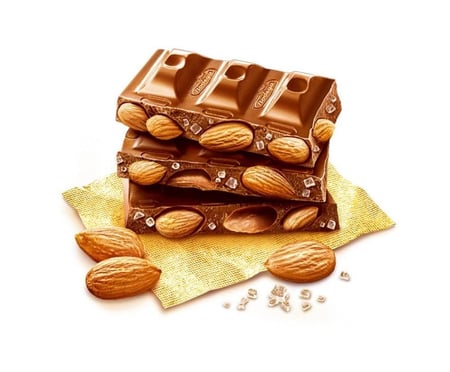 شوكلا بالحليب بدون سكر  باللوز 90 جرام من بوبيدا روسيا