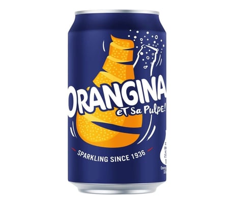 أورانجينا مشروب غازي بالبرتقال مع اللب – 330 مل | Orangina Sparkling Orange Drink with Pulp – 330 ml