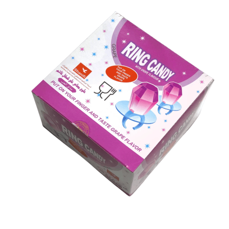 رنج كاندي حلوى مصاص بنكهة العنب شكل خاتم خاتم 24*13.5جرام