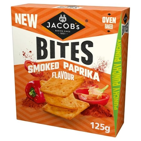 رقائق جاكوبس بايتس بنكهة البابريكا المدخنة - Jacob's Bites Smoked Paprika Flavour 125g