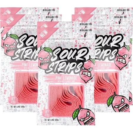 ساور ستريبس شرائح الليمون الحامض الوردي 96 جرام