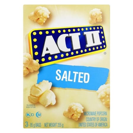 فشار الميكروويف من Act II بنكهة مملح 3 × 85 جم أمريكي
