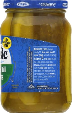 Vlasic Kosher Dill Spears Pickles 473 ml - فلاسيك مخلل رمح الشبت كوشير 473 مل