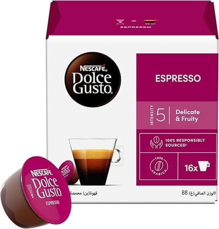 كبسولات قهوة دولشي غوستو اسبريسو من نسكافيه 16 كبسولة