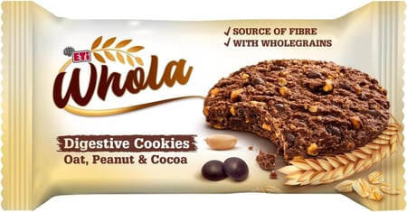 بسكويت دايجستيف من ايتي وولا الشوفان مع الكاكاو والفول السوداني 198 جرام
