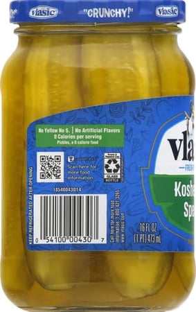 Vlasic Kosher Dill Spears Pickles 473 ml - فلاسيك مخلل رمح الشبت كوشير 473 مل